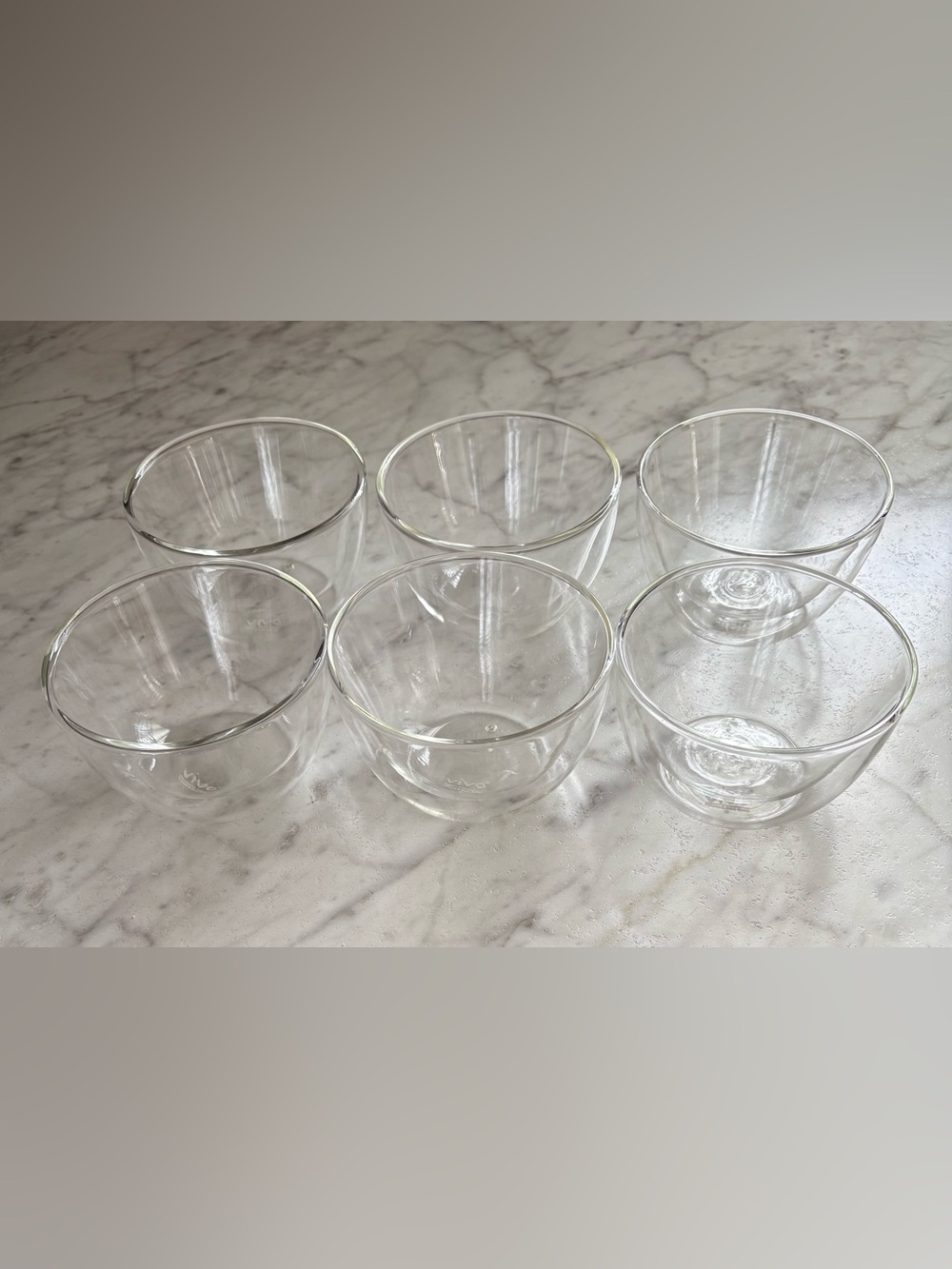 Set of 6 Vivo by Villeroy & Boch double wall glass bowls